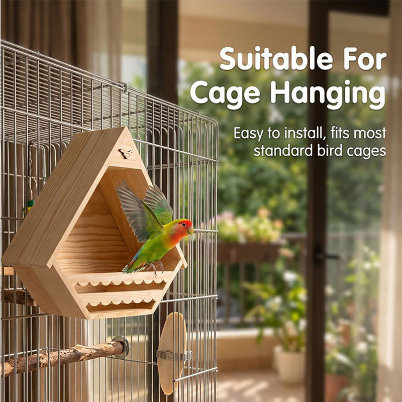 Outdoor Wooden Pigeon Breeding Nest Box with Overhanging Eave & Ventilation - Weather-Resistant Bird House for Garden, Aviary, Courtyard
