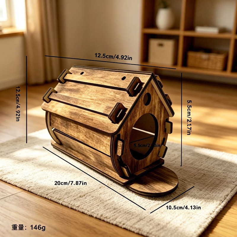 Outdoor Hanging Parrot Breeding Box - Natural Wooden Birdhouse for Ecological Landscape & Garden Decor