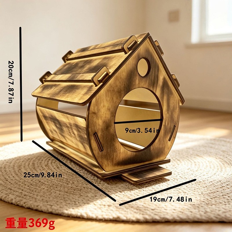 Outdoor Hanging Parrot Breeding Box - Natural Wooden Birdhouse for Ecological Landscape & Garden Decor