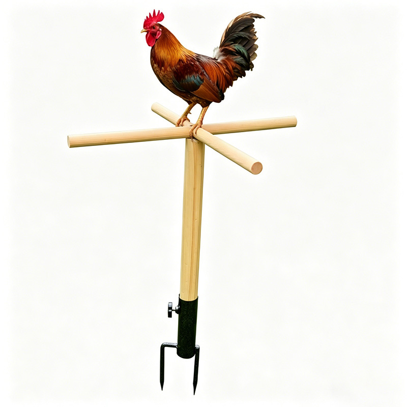 Solid Wood Chicken Roosting Bar - Extra Large Outdoor Poultry Perch Stand & Cross-Roosting Roost Pole for Coops detail