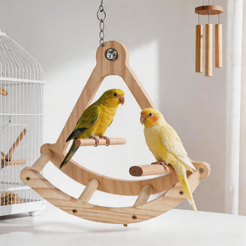 Parrot Pirate Ship Playground - Swinging Motion Rocker with Spinning Exercise Wheel & Climbing Ladder