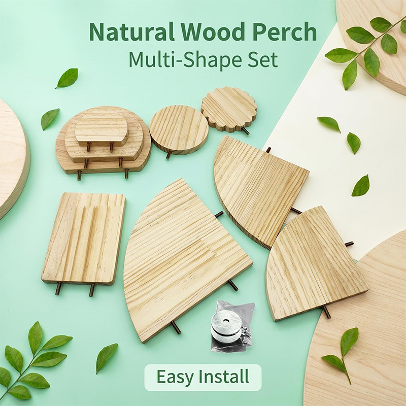 Wooden Semi-Circle Climbing Platform - Hamster Jump Board & Budgie Perch for Bird Cage Accessories
