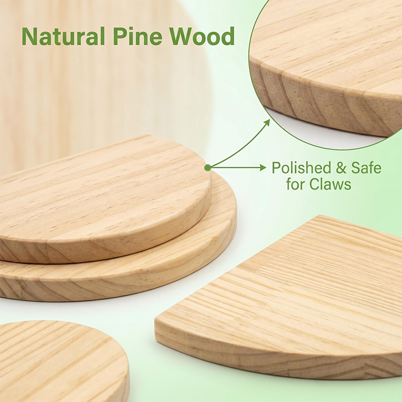 Wooden Semi-Circle Climbing Platform - Hamster Jump Board & Budgie Perch for Bird Cage Accessories